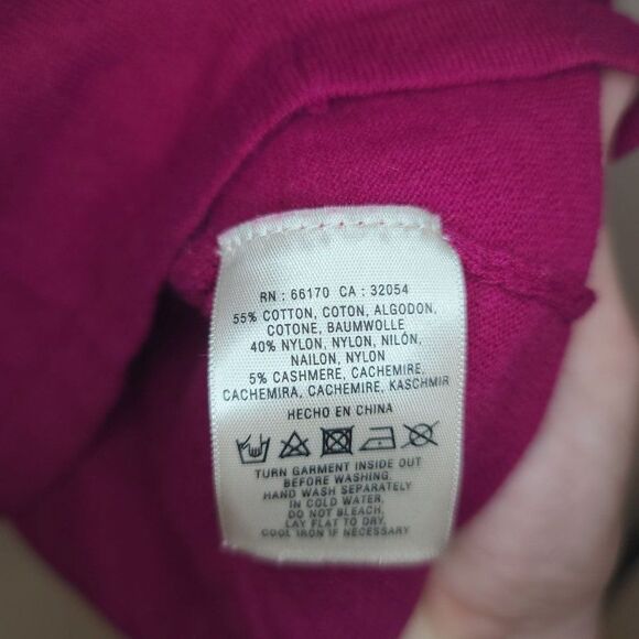 Rosie Neira Sweater Pink Mauve Cotton Cashmere Blend Ruched Neckline Size XS - Picture 8 of 8